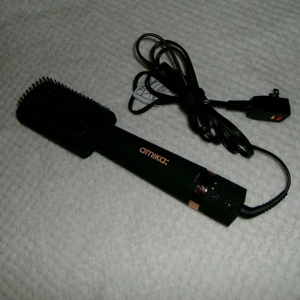 Amika Womens OS Air Brush Blowout Dryer Paddle Brush Black Rose Gold